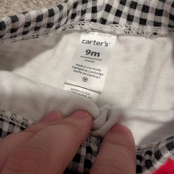 3 For $12 Carter's Red Penguin Bodysuit with Checkered Pants - Picture 5 of 8